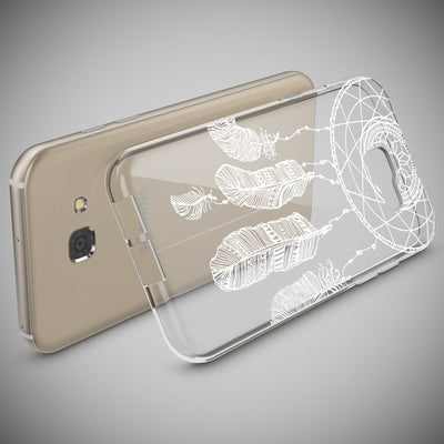 NALIA Handyhülle kompatibel mit Samsung Galaxy A5 2017, Slim Silikon Motiv Case Cover Schutz-Hülle Dünn Durchsichtig Etui Handy-Tasche Backcover Transparent Bumper Feathers NALIA Protective Hülle