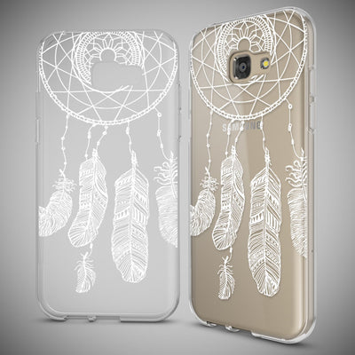 NALIA Handyhülle kompatibel mit Samsung Galaxy A5 2017, Slim Silikon Motiv Case Cover Schutz-Hülle Dünn Durchsichtig Etui Handy-Tasche Backcover Transparent Bumper Feathers NALIA Protective Hülle