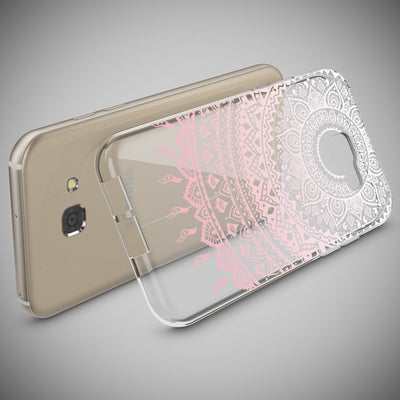 NALIA Handyhülle kompatibel mit Samsung Galaxy A5 2017, Slim Silikon Motiv Case Cover Schutz-Hülle Dünn Durchsichtig Etui Handy-Tasche Backcover Transparent Bumper Mandala Pink NALIA Protective Hülle