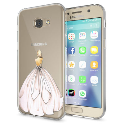 NALIA Handyhülle kompatibel mit Samsung Galaxy A5 2017, Slim Silikon Motiv Case Cover Schutz-Hülle Dünn Durchsichtig Etui Handy-Tasche Backcover Transparent Bumper Princess Pink NALIA Protective Hülle