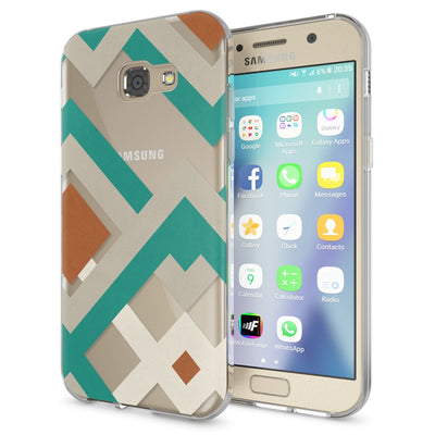 NALIA Handyhülle kompatibel mit Samsung Galaxy A5 2017, Slim Silikon Motiv Case Cover Schutz-Hülle Dünn Durchsichtig Etui Handy-Tasche Backcover Transparent Bumper Retro Lines NALIA Protective Hülle