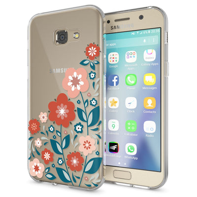 NALIA Handyhülle kompatibel mit Samsung Galaxy A5 2017, Slim Silikon Motiv Case Cover Schutz-Hülle Dünn Durchsichtig Etui Handy-Tasche Backcover Transparent Bumper Spring Flowers NALIA Protective Hülle
