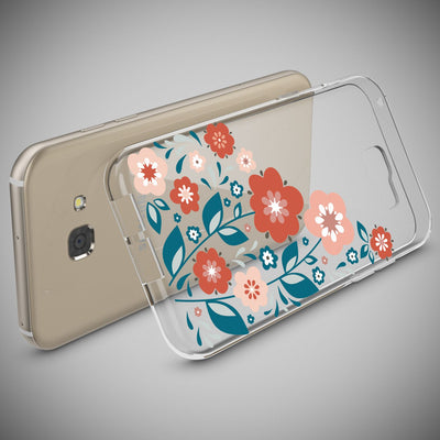 NALIA Handyhülle kompatibel mit Samsung Galaxy A5 2017, Slim Silikon Motiv Case Cover Schutz-Hülle Dünn Durchsichtig Etui Handy-Tasche Backcover Transparent Bumper Spring Flowers NALIA Protective Hülle