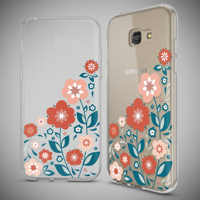 NALIA Handyhülle kompatibel mit Samsung Galaxy A5 2017, Slim Silikon Motiv Case Cover Schutz-Hülle Dünn Durchsichtig Etui Handy-Tasche Backcover Transparent Bumper Spring Flowers NALIA Protective Hülle