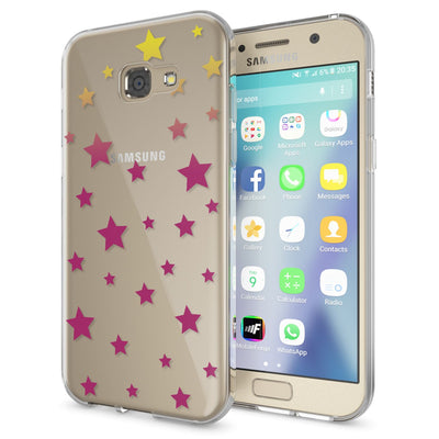 NALIA Handyhülle kompatibel mit Samsung Galaxy A5 2017, Slim Silikon Motiv Case Cover Schutz-Hülle Dünn Durchsichtig Etui Handy-Tasche Backcover Transparent Bumper Stars NALIA Protective Hülle