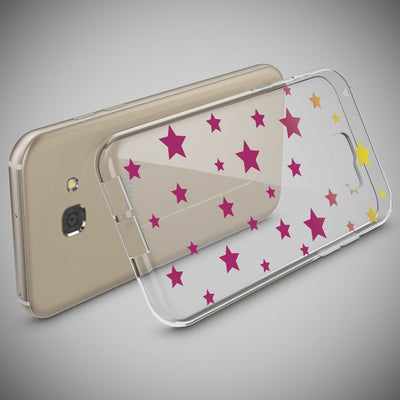NALIA Handyhülle kompatibel mit Samsung Galaxy A5 2017, Slim Silikon Motiv Case Cover Schutz-Hülle Dünn Durchsichtig Etui Handy-Tasche Backcover Transparent Bumper Stars NALIA Protective Hülle