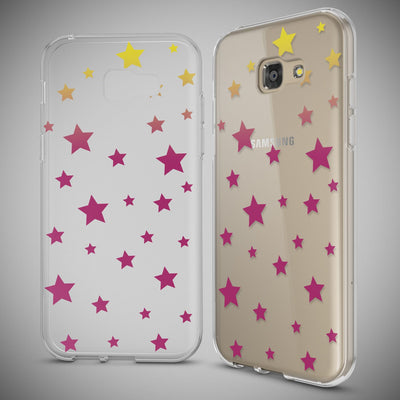 NALIA Handyhülle kompatibel mit Samsung Galaxy A5 2017, Slim Silikon Motiv Case Cover Schutz-Hülle Dünn Durchsichtig Etui Handy-Tasche Backcover Transparent Bumper Stars NALIA Protective Hülle