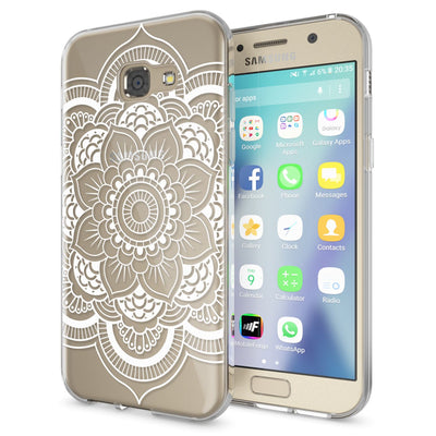 NALIA Handyhülle kompatibel mit Samsung Galaxy A5 2017, Slim Silikon Motiv Case Cover Schutz-Hülle Dünn Durchsichtig Etui Handy-Tasche Backcover Transparent Bumper Pattern Flowers NALIA Protective Hülle