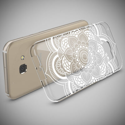 NALIA Handyhülle kompatibel mit Samsung Galaxy A5 2017, Slim Silikon Motiv Case Cover Schutz-Hülle Dünn Durchsichtig Etui Handy-Tasche Backcover Transparent Bumper Pattern Flowers NALIA Protective Hülle
