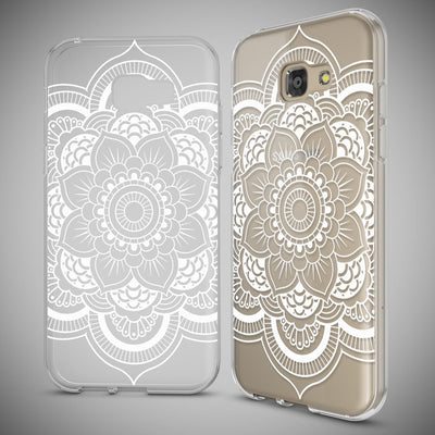 NALIA Handyhülle kompatibel mit Samsung Galaxy A5 2017, Slim Silikon Motiv Case Cover Schutz-Hülle Dünn Durchsichtig Etui Handy-Tasche Backcover Transparent Bumper Pattern Flowers NALIA Protective Hülle