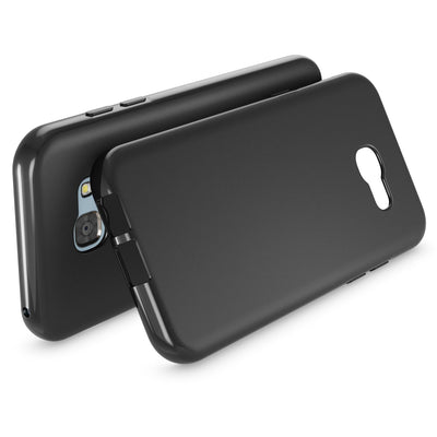 NALIA Handyhülle kompatibel mit Samsung Galaxy A5 2017, Ultra-Slim Silikon Case, Dünne Crystal Schutz-Hülle, Etui Handy-Tasche Back-Cover Bumper, TPU Smart-Phone Gummihülle Schwarz NALIA Protective Hülle