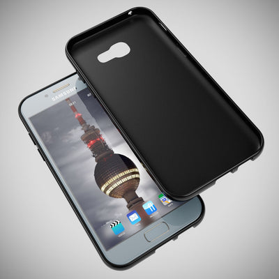 NALIA Handyhülle kompatibel mit Samsung Galaxy A5 2017, Ultra-Slim Silikon Case, Dünne Crystal Schutz-Hülle, Etui Handy-Tasche Back-Cover Bumper, TPU Smart-Phone Gummihülle Schwarz NALIA Protective Hülle