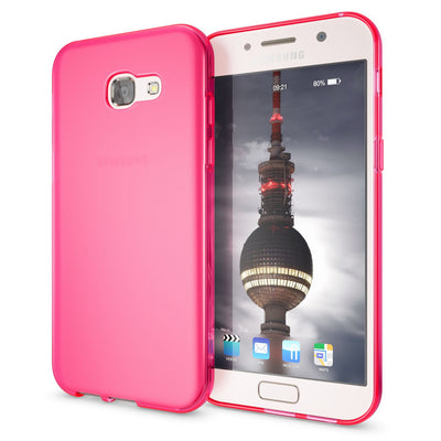 NALIA Handyhülle kompatibel mit Samsung Galaxy A5 2017, Ultra-Slim Silikon Case, Dünne Crystal Schutz-Hülle, Etui Handy-Tasche Back-Cover Bumper, TPU Smart-Phone Gummihülle Schwarz NALIA Protective Hülle