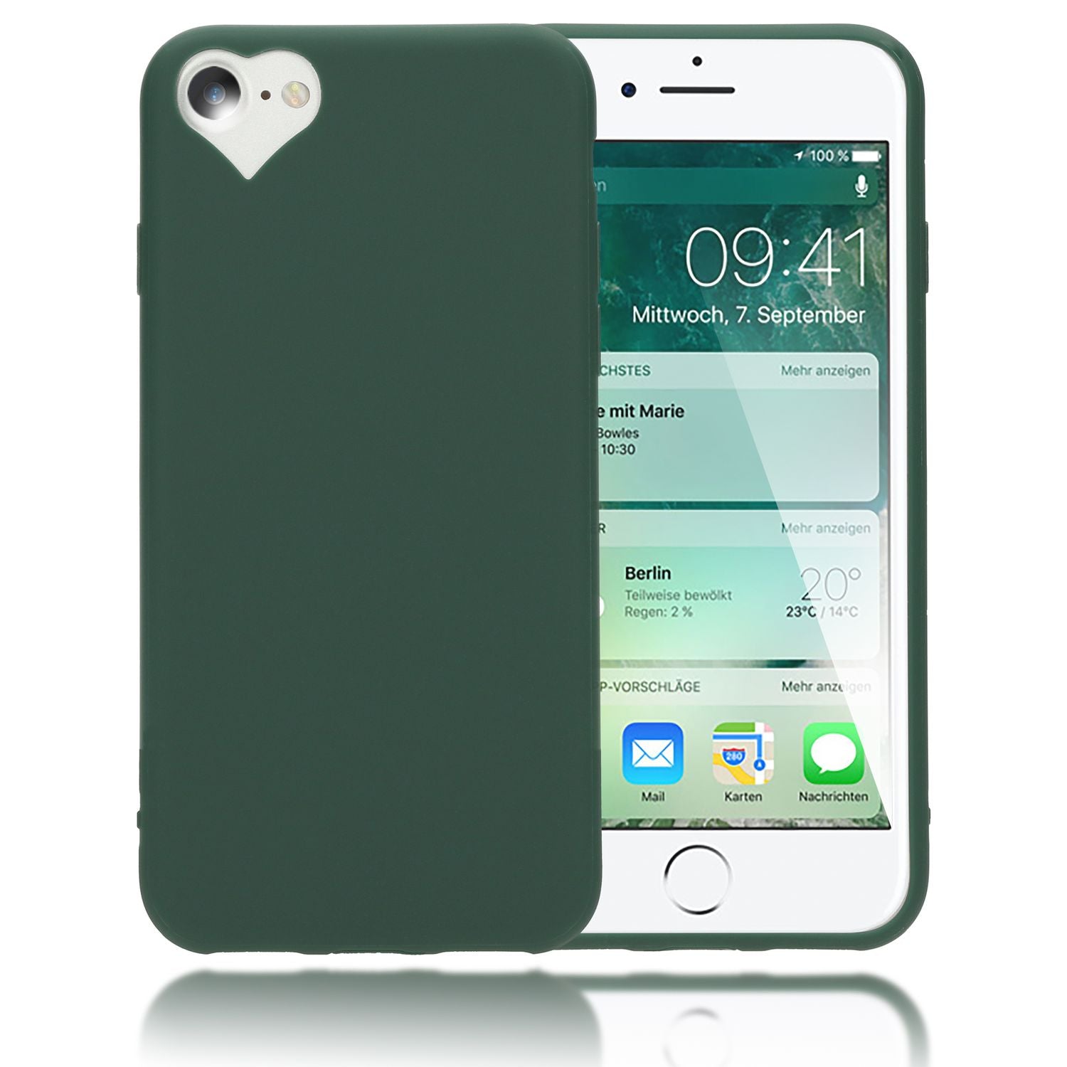NALIA Handy Hülle für iPhone SE 2022 / SE 2020 / 8 / 7, Herz Case Cover Schutz NALIA