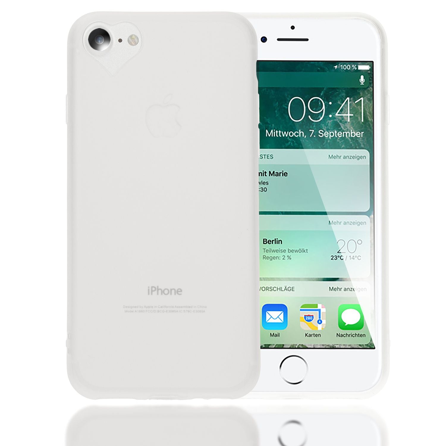 NALIA Handy Hülle für iPhone SE 2022 / SE 2020 / 8 / 7, Herz Case Cover Schutz NALIA