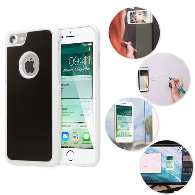 NALIA Handyhülle kompatibel mit iPhone 7, Anti-Gravity Case, Dünne Handyhülle Zero-Gravity selbstklebende Silikon Selfie Schutz-Hülle, Ultra Slim Back-Cover Bumper Smart-Phone Etui Weiß NALIA Protective Hülle