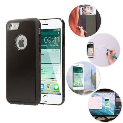 NALIA Handyhülle kompatibel mit iPhone 7, Anti-Gravity Case, Dünne Handyhülle Zero-Gravity selbstklebende Silikon Selfie Schutz-Hülle, Ultra Slim Back-Cover Bumper Smart-Phone Etui Schwarz NALIA Protective Hülle