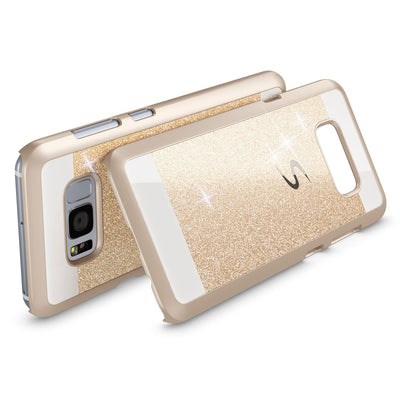 NALIA Handyhülle kompatibel mit Samsung Galaxy S8 Plus, Glitzer Slim Hard-Case Back-Cover Schutz-Hülle, Handy-Tasche im Glitter Sparkle Design, Dünnes Bling Etui Smart-Phone Skin Rose Gold NALIA Protective Hülle