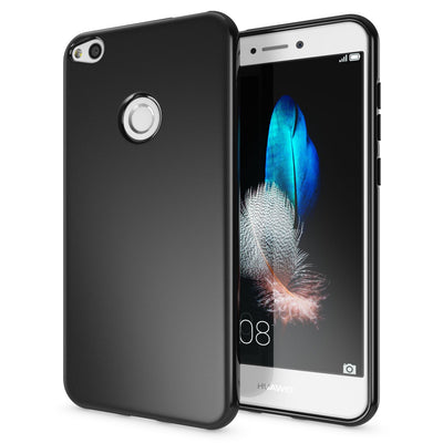 NALIA Handyhülle kompatibel mit Huawei P8 Lite 2017, Ultra-Slim Silikon Case Cover, Dünne Crystal Schutz-Hülle, Etui Handy-Tasche Back-Cover Smart-Phone Bumper, TPU Gummihülle Schwarz NALIA SlimFit Hülle