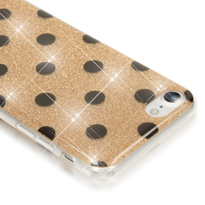 NALIA Glitter Case kompatibel mit iPhone SE 2020 / 8 / 7 Hülle, Punkte Muster Schutzhülle Bling Cover Silikon Handyhülle Phone Etui, Strass Handy-Tasche Backcover Bumper Skin Glänzend Gold NALIA Protective Hülle