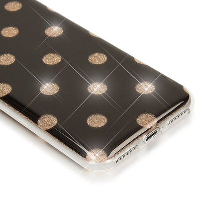 NALIA Glitter Case kompatibel mit iPhone SE 2020 / 8 / 7 Hülle, Punkte Muster Schutzhülle Bling Cover Silikon Handyhülle Phone Etui, Strass Handy-Tasche Backcover Bumper Skin Glänzend Gold NALIA Protective Hülle