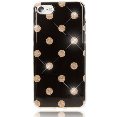 NALIA Glitter Case kompatibel mit iPhone SE 2020 / 8 / 7 Hülle, Punkte Muster Schutzhülle Bling Cover Silikon Handyhülle Phone Etui, Strass Handy-Tasche Backcover Bumper Skin Glänzend Gold NALIA Protective Hülle