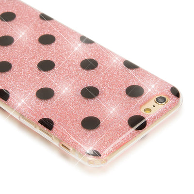 NALIA Punkte-Handyhülle kompatibel mit iPhone 6 6S, Glitzer Ultra-Slim Silikon-Case Back-Cover Smart-Phone Schutz-Hülle, Glitter Sparkle Handy-Tasche Bumper Dünnes Bling Strass Etui Pink NALIA Protective Hülle