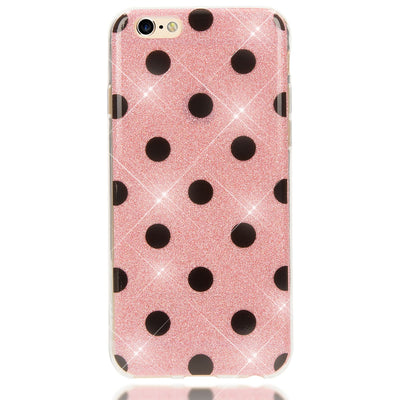 NALIA Punkte-Handyhülle kompatibel mit iPhone 6 6S, Glitzer Ultra-Slim Silikon-Case Back-Cover Smart-Phone Schutz-Hülle, Glitter Sparkle Handy-Tasche Bumper Dünnes Bling Strass Etui Pink NALIA Protective Hülle