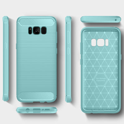 NALIA Silikonhülle für Samsung Galaxy S8 – Rutschfest & Matt – VORTEX (Gebürstete Optik & Carbon Design) – Marke aus Berlin Schwarz NALIA Protective Hülle