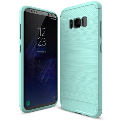 NALIA Silikonhülle für Samsung Galaxy S8 – Rutschfest & Matt – VORTEX (Gebürstete Optik & Carbon Design) – Marke aus Berlin Schwarz NALIA Protective Hülle