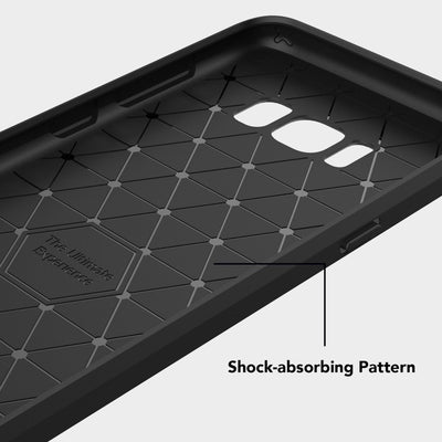 NALIA Silikonhülle für Samsung Galaxy S8 – Rutschfest & Matt – VORTEX (Gebürstete Optik & Carbon Design) – Marke aus Berlin Schwarz NALIA Protective Hülle