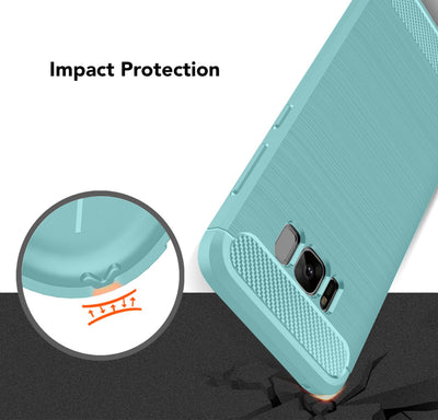 NALIA Silikonhülle für Samsung Galaxy S8 – Rutschfest & Matt – VORTEX (Gebürstete Optik & Carbon Design) – Marke aus Berlin Schwarz NALIA Protective Hülle