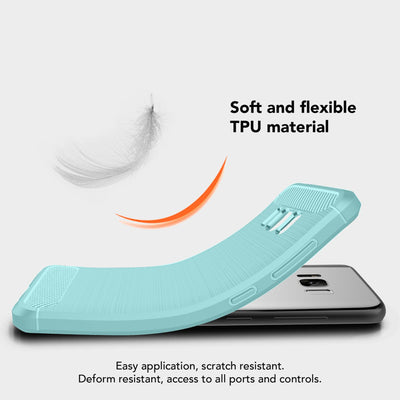 NALIA Silikonhülle für Samsung Galaxy S8 – Rutschfest & Matt – VORTEX (Gebürstete Optik & Carbon Design) – Marke aus Berlin Schwarz NALIA Protective Hülle