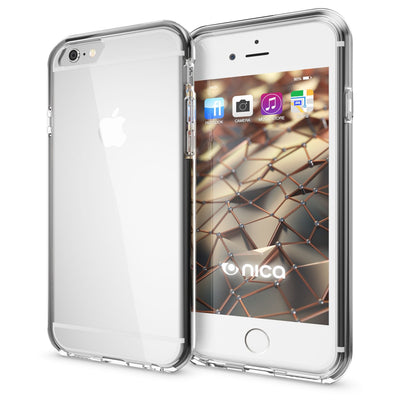 NALIA Handyhülle kompatibel mit iPhone 6 6S, Durchsichtiges Slim Silikon Case mit Transparenter Rückseite & Bumper, Crystal Schutz-Hülle Etui Dünn, Handy-Tasche Smart-Phone Back-Cover Rot NALIA Transparente Hülle