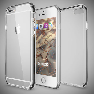 NALIA Handyhülle kompatibel mit iPhone 6 6S, Durchsichtiges Slim Silikon Case mit Transparenter Rückseite & Bumper, Crystal Schutz-Hülle Etui Dünn, Handy-Tasche Smart-Phone Back-Cover Rot NALIA Transparente Hülle