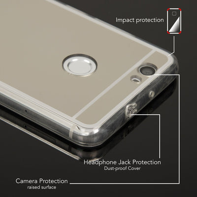 NALIA Spiegel Hülle kompatibel mit Huawei Nova, Ultra-Slim Mirror Case Cover Silikon Schutzhülle, Dünne Handyhülle Backcover verspiegelt, Handy-Tasche Bumper Skin Smart-Phone Etui NALIA SlimFit Hülle