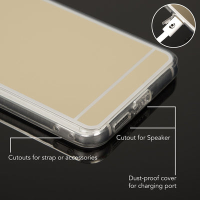 NALIA Spiegel Hülle kompatibel mit Huawei Nova, Ultra-Slim Mirror Case Cover Silikon Schutzhülle, Dünne Handyhülle Backcover verspiegelt, Handy-Tasche Bumper Skin Smart-Phone Etui Gold NALIA SlimFit Hülle