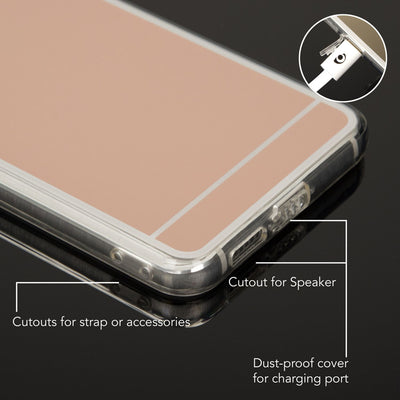 NALIA Spiegel Hülle kompatibel mit Huawei Nova, Ultra-Slim Mirror Case Cover Silikon Schutzhülle, Dünne Handyhülle Backcover verspiegelt, Handy-Tasche Bumper Skin Smart-Phone Etui Rose Gold NALIA SlimFit Hülle