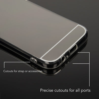 NALIA Spiegel Hülle kompatibel mit Samsung Galaxy A5 2017, Ultra-Slim Mirror Case Cover Silikon Schutzhülle, Dünne Handyhülle Backcover verspiegelt, Handy-Tasche Smart-Phone Etui Grau NALIA Protective Hülle