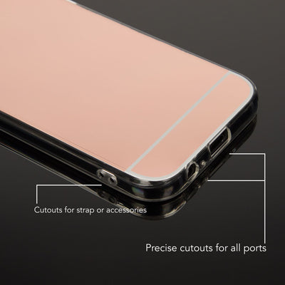 NALIA Spiegel Hülle kompatibel mit Samsung Galaxy A5 2017, Ultra-Slim Mirror Case Cover Silikon Schutzhülle, Dünne Handyhülle Backcover verspiegelt, Handy-Tasche Smart-Phone Etui Rose Gold NALIA Protective Hülle