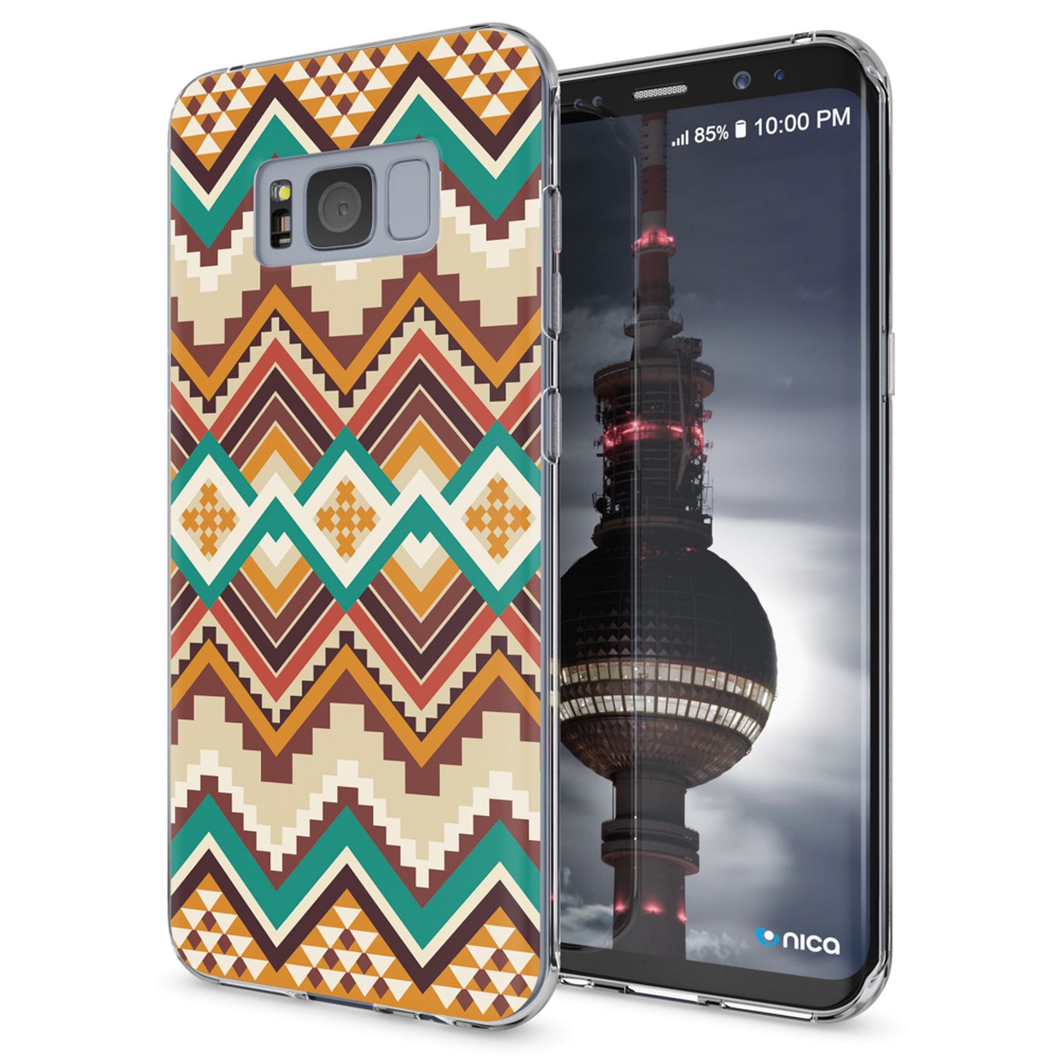 Samsung Galaxy S8 Plus Hülle Handyhülle von NALIA, Silikon Motiv Case Schutzhülle Mandala Blau Türkis NALIA