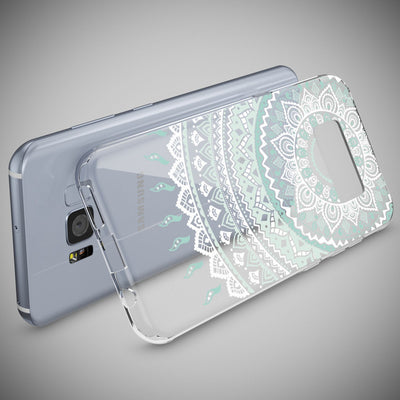 NALIA Handyhülle kompatibel mit Samsung Galaxy S8 Plus, Motiv Design Slim Silikon Case Cover, Crystal Schutzhülle Handy-Tasche Dünn, Muster Backcover Smart-Phone Hülle Mandala Blau Türkis NALIA Protective Hülle