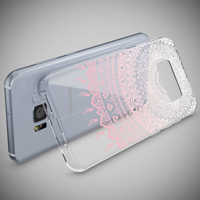 NALIA Handyhülle kompatibel mit Samsung Galaxy S8 Plus, Motiv Design Slim Silikon Case Cover, Crystal Schutzhülle Handy-Tasche Dünn, Muster Backcover Smart-Phone Hülle Mandala Pink NALIA Protective Hülle