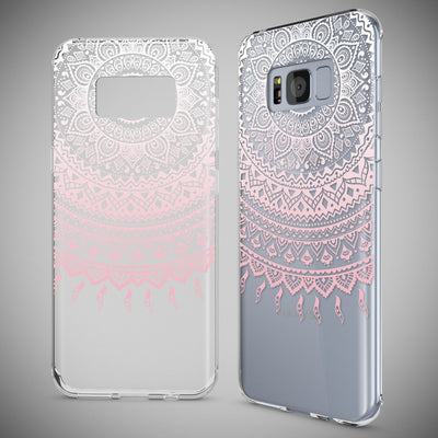 NALIA Handyhülle kompatibel mit Samsung Galaxy S8 Plus, Motiv Design Slim Silikon Case Cover, Crystal Schutzhülle Handy-Tasche Dünn, Muster Backcover Smart-Phone Hülle Mandala Pink NALIA Protective Hülle
