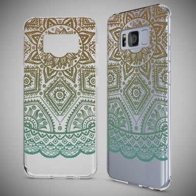 NALIA Handyhülle kompatibel mit Samsung Galaxy S8 Plus, Motiv Design Slim Silikon Case Cover, Crystal Schutzhülle Handy-Tasche Dünn, Muster Backcover Smart-Phone Hülle Mandala Weiß NALIA Protective Hülle
