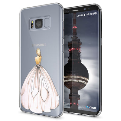 NALIA Handyhülle kompatibel mit Samsung Galaxy S8 Plus, Motiv Design Slim Silikon Case Cover, Crystal Schutzhülle Handy-Tasche Dünn, Muster Backcover Smart-Phone Hülle Princess Pink NALIA Protective Hülle