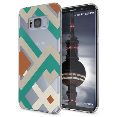 NALIA Handyhülle kompatibel mit Samsung Galaxy S8 Plus, Motiv Design Slim Silikon Case Cover, Crystal Schutzhülle Handy-Tasche Dünn, Muster Backcover Smart-Phone Hülle Green Forest NALIA Protective Hülle