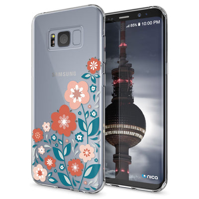 NALIA Handyhülle kompatibel mit Samsung Galaxy S8 Plus, Motiv Design Slim Silikon Case Cover, Crystal Schutzhülle Handy-Tasche Dünn, Muster Backcover Smart-Phone Hülle Green Forest NALIA Protective Hülle