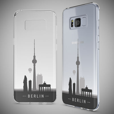 NALIA Handyhülle kompatibel mit Samsung Galaxy S8 Plus, Motiv Design Slim Silikon Case Cover, Crystal Schutzhülle Handy-Tasche Dünn, Muster Backcover Smart-Phone Hülle Berlin Skyline NALIA Protective Hülle