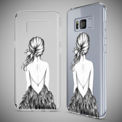 NALIA Handyhülle kompatibel mit Samsung Galaxy S8 Plus, Motiv Design Slim Silikon Case Cover, Crystal Schutzhülle Handy-Tasche Dünn, Muster Backcover Smart-Phone Hülle Bird Princess NALIA Protective Hülle